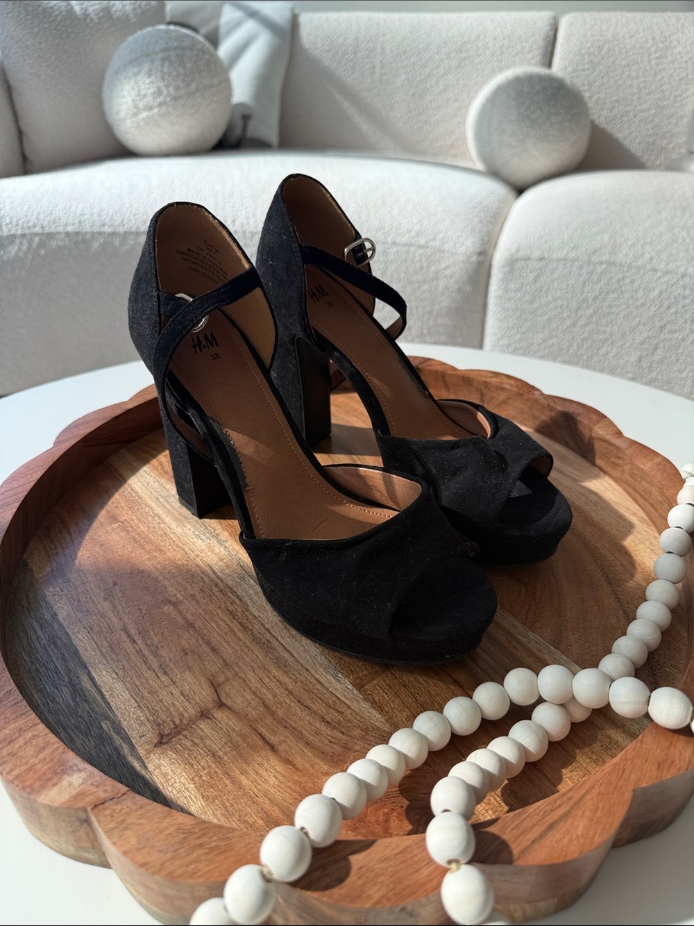 H&M Black Block Heel Sandals - 5 inches high